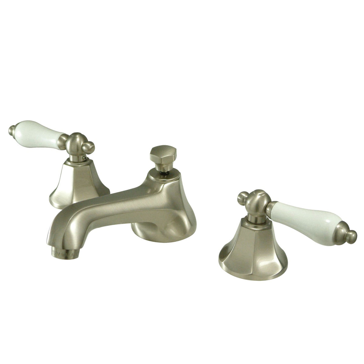 Metropolitan Widespread Bathroom Faucet with Brass Pop-Up in Brushed Nickel