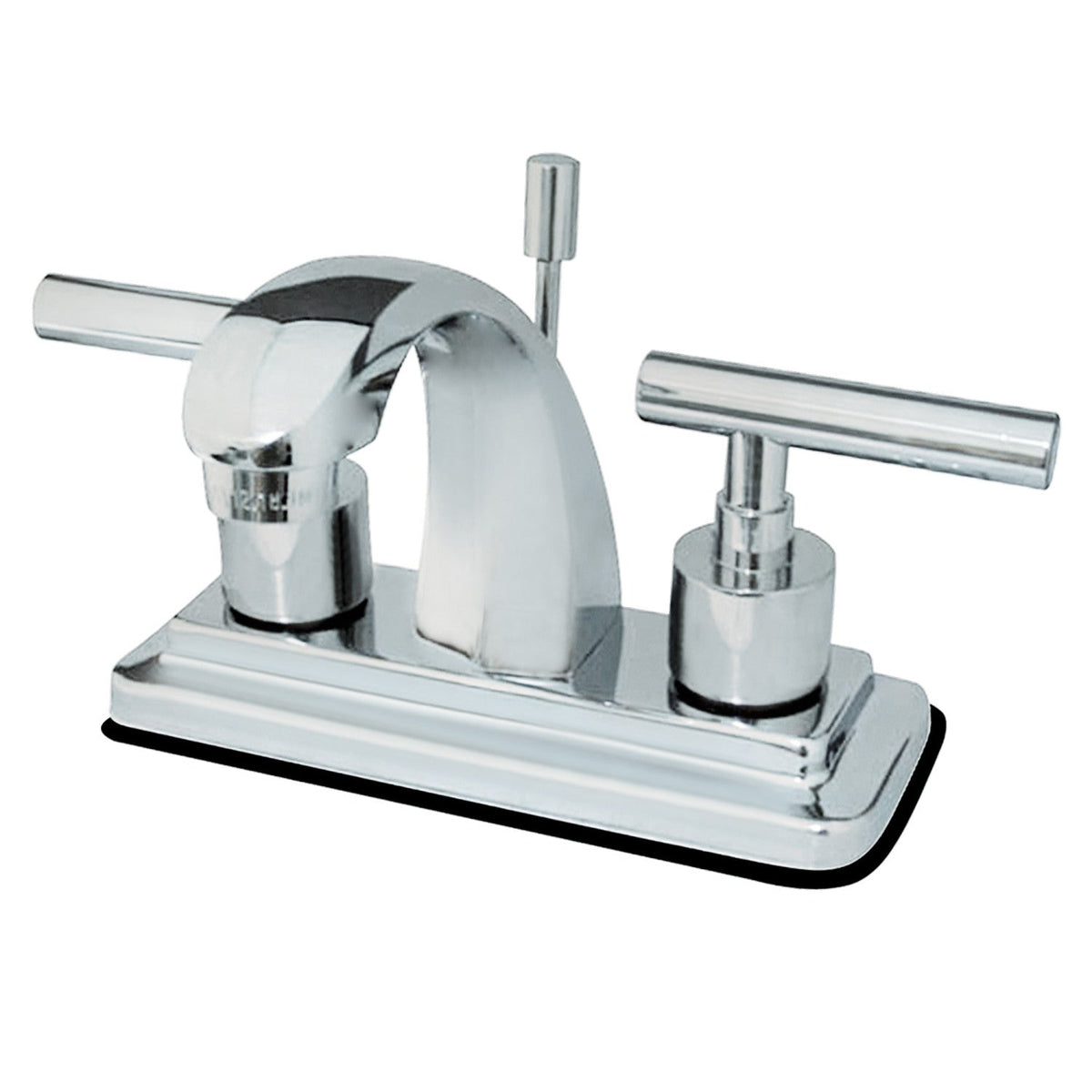 Manhattan Double-Handle 4" Centerset Bathroom Faucet with Brass Pop-Up in Polished Chrome