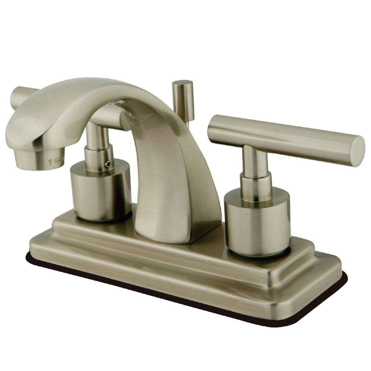 Manhattan Double-Handle 4" Centerset Bathroom Faucet with Brass Pop-Up in Brushed Nickel
