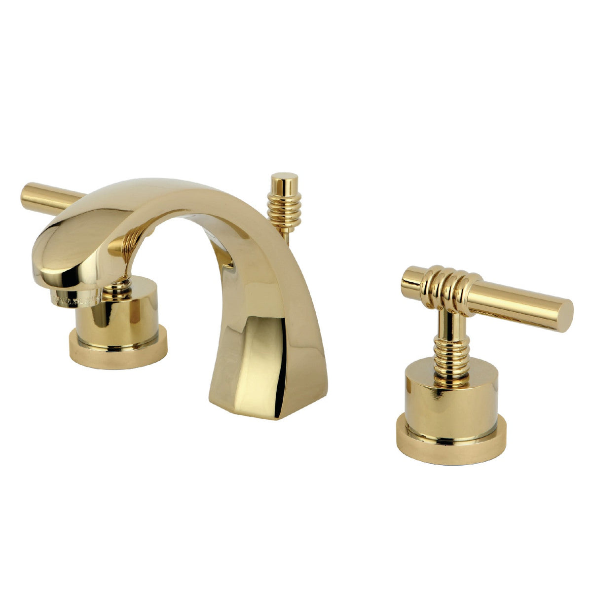 Milano Widespread Bathroom Faucet with Brass Pop-Up in Polished Brass