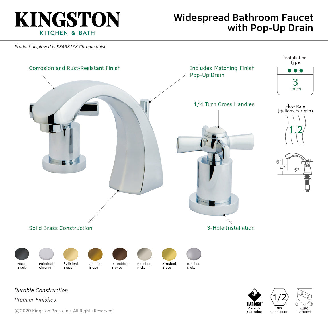 Millennium Widespread Bathroom Faucet with Brass Pop-Up in Antique Brass