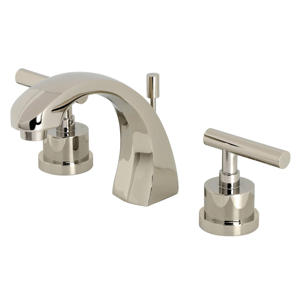 Manhattan Widespread Bathroom Faucet with Brass Pop-Up in Polished Nickel