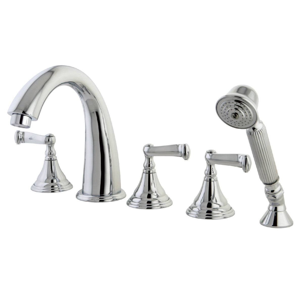 Royale 5-Piece Roman Tub Faucet with Hand Shower in Polished Chrome