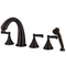 Kingston Brass Royale 5-Piece Roman Tub Faucet with Hand Shower, Oil Rubbed Bronze (KS53655FL)