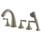 Kingston Brass Royale 5-Piece Roman Tub Faucet with Hand Shower, Brushed Nickel (KS53685FL)