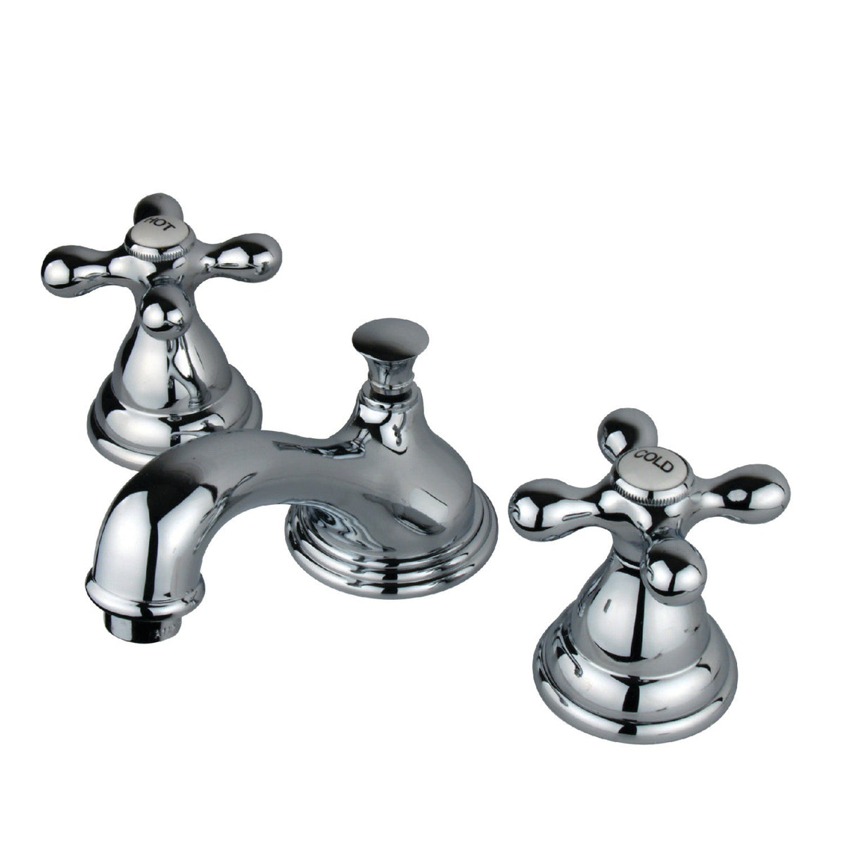 Royale Widespread Bathroom Faucet with Brass Pop-Up in Polished Chrome