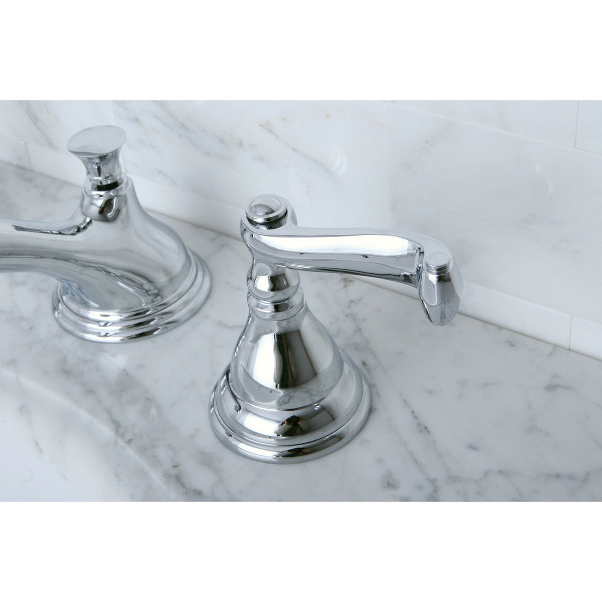 Royale Widespread Bathroom Faucet with Brass Pop-Up in Polished Chrome