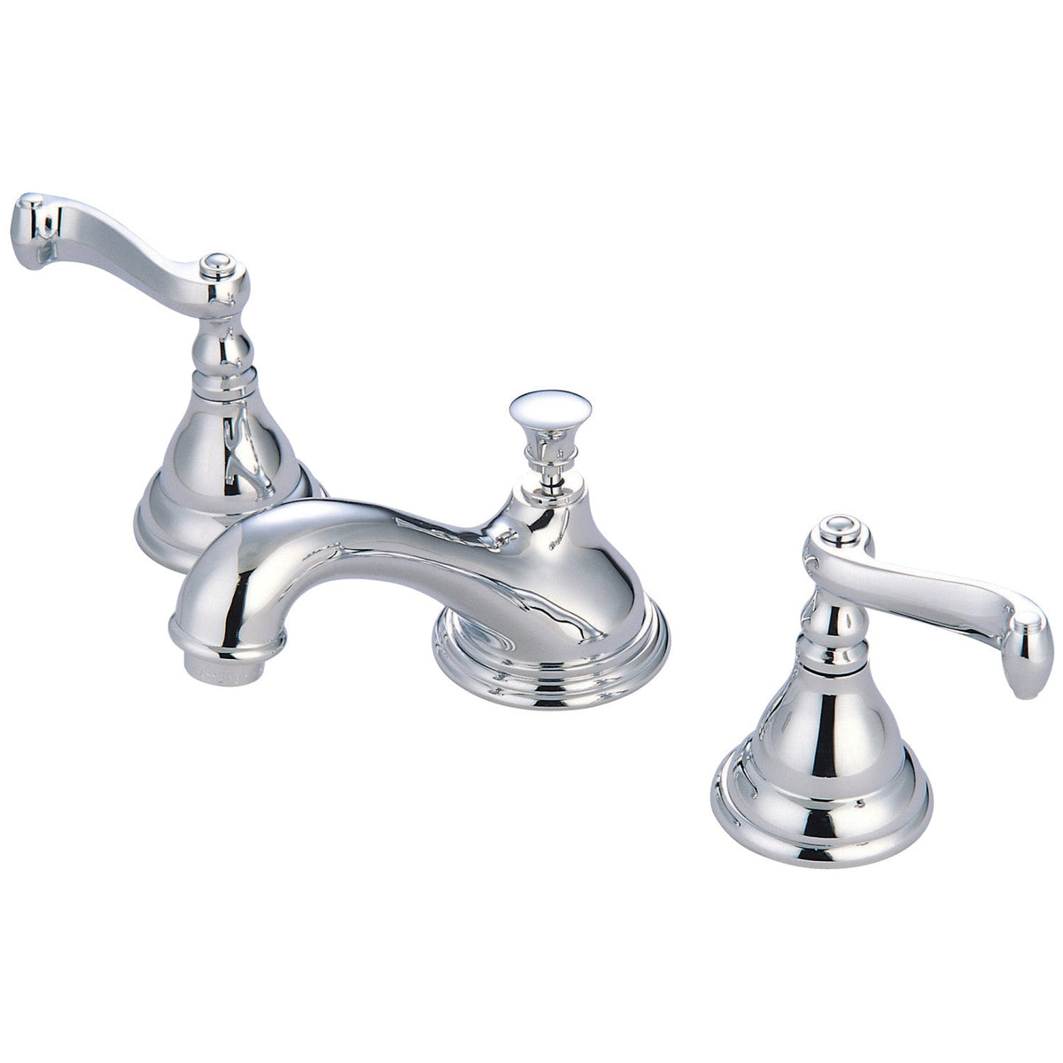 Royale Widespread Bathroom Faucet with Brass Pop-Up in Polished Chrome