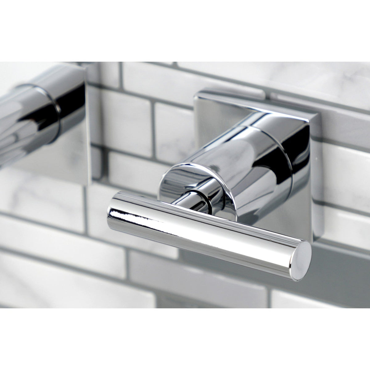 Manhattan Two-Handle Wall Mount Roman Tub Faucet in Polished Chrome