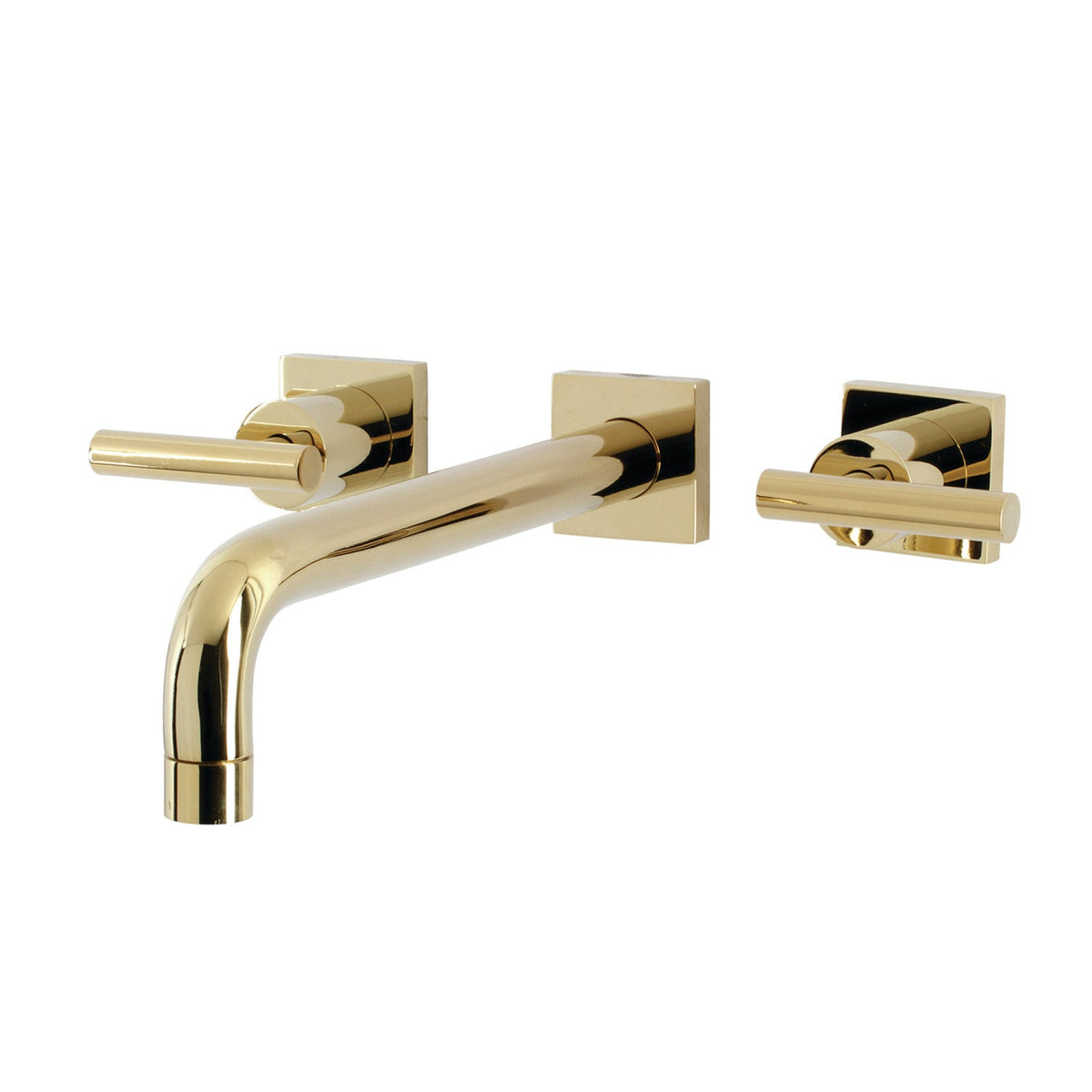 Manhattan Two-Handle Wall Mount Roman Tub Faucet in Polished Brass