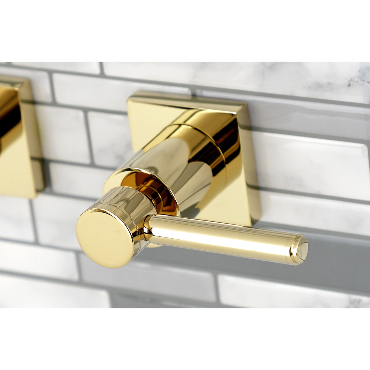 Concord Two-Handle Wall Mount Roman Tub Faucet in Polished Brass