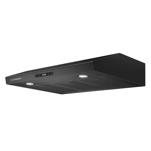 Cosmo 30-Inch Ducted Under Cabinet Range Hood with LED Lights and Permanent Filters in Matte Black (COS-KS6U30-BK)