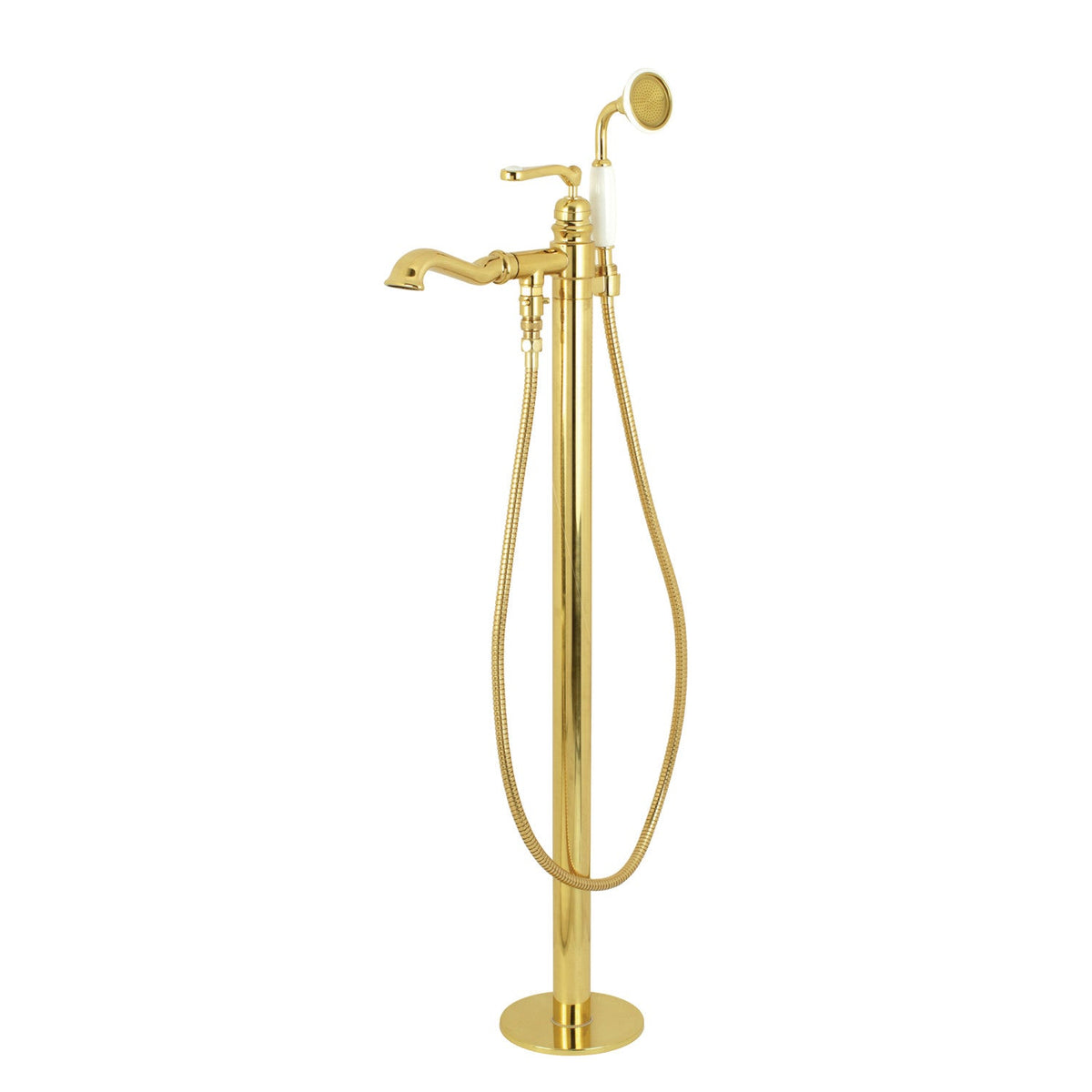 Royale Freestanding Tub Faucet with Hand Shower in Polished Brass