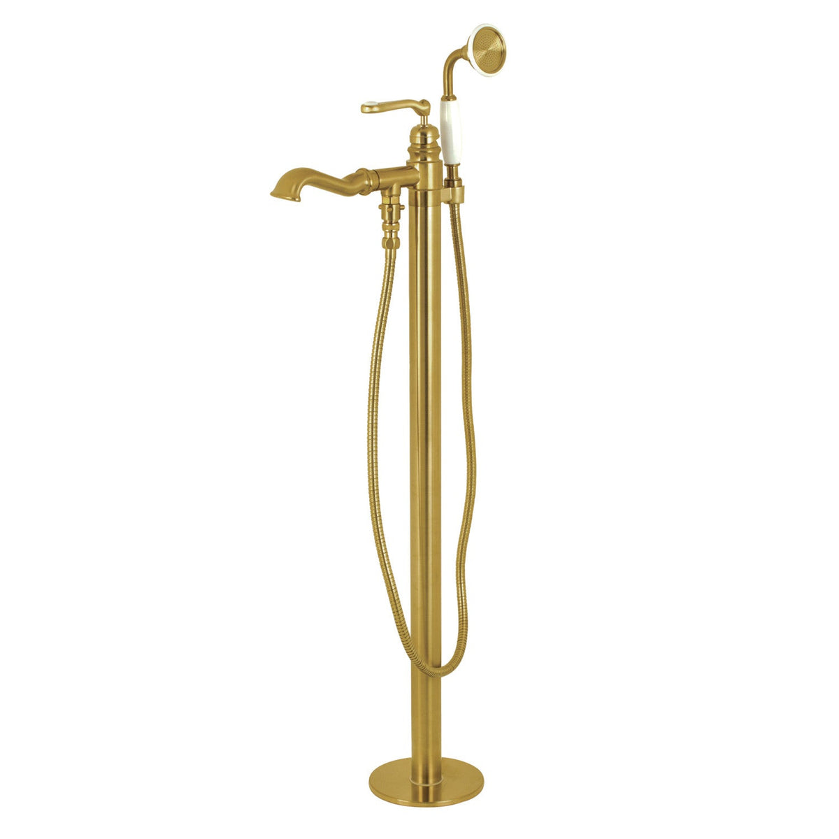 Royale Freestanding Tub Faucet with Hand Shower in Brushed Brass
