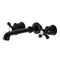 Kingston Brass English Country Two-Handle Wall Mount Roman Tub Faucet, Matte Black (KS7020AX)