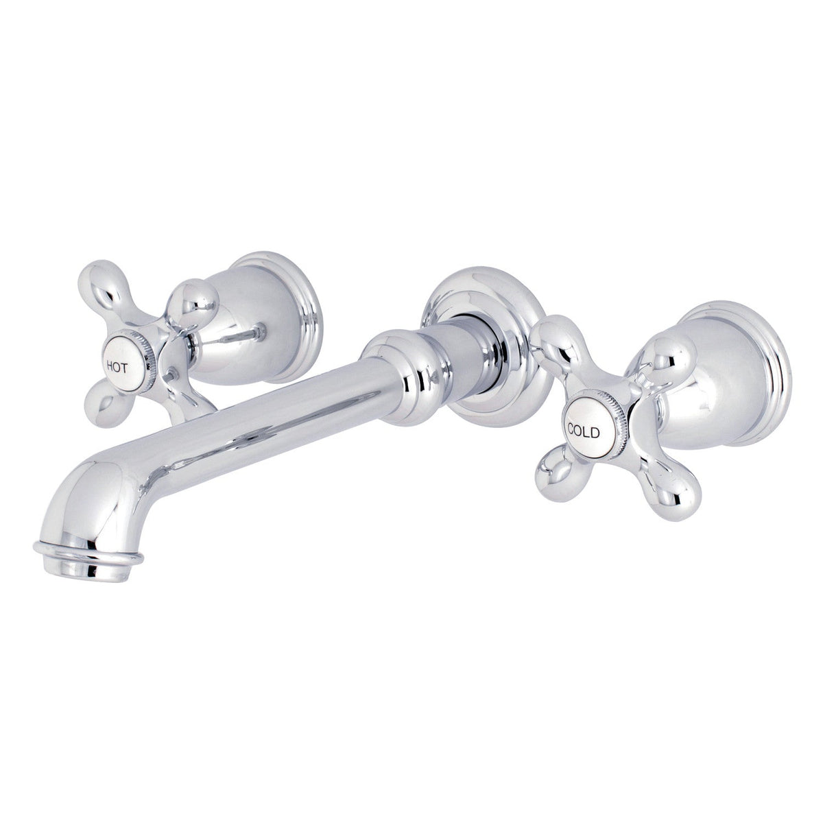English Country Two-Handle Wall Mount Roman Tub Faucet in Polished Chrome
