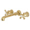 Kingston Brass English Country Two-Handle Wall Mount Roman Tub Faucet, Polished Brass (KS7022AX)