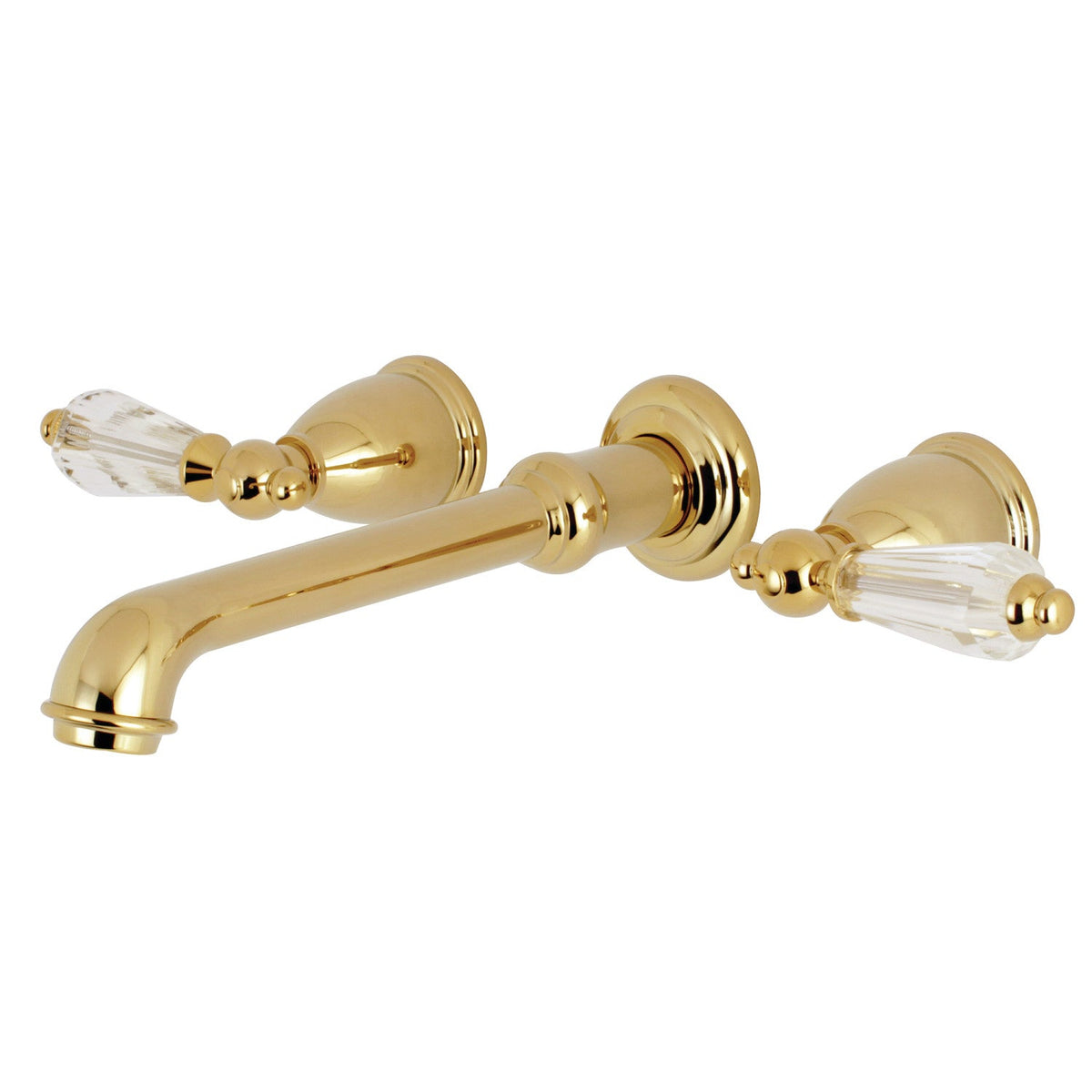 Wilshire Two-Handle Wall Mount Roman Tub Faucet in Polished Brass