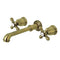 Kingston Brass English Country Two-Handle Wall Mount Roman Tub Faucet, Antique Brass (KS7023AX)