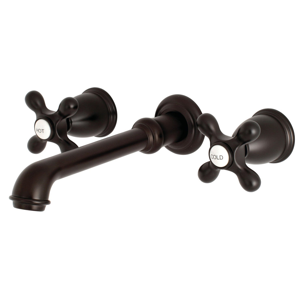 English Country Two-Handle Wall Mount Roman Tub Faucet in Oil Rubbed Bronze