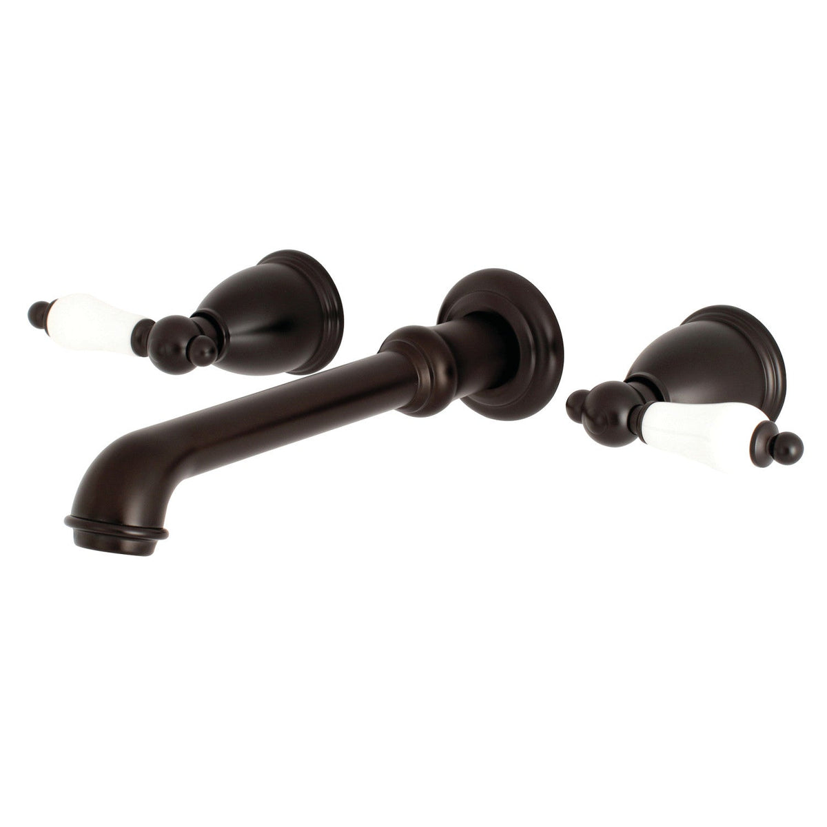 English Vintage Two-Handle Wall Mount Roman Tub Faucet in Oil Rubbed Bronze