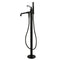 Kingston Brass English Country Freestanding Tub Faucet with Hand Shower, Matte Black (KS7030ABL)