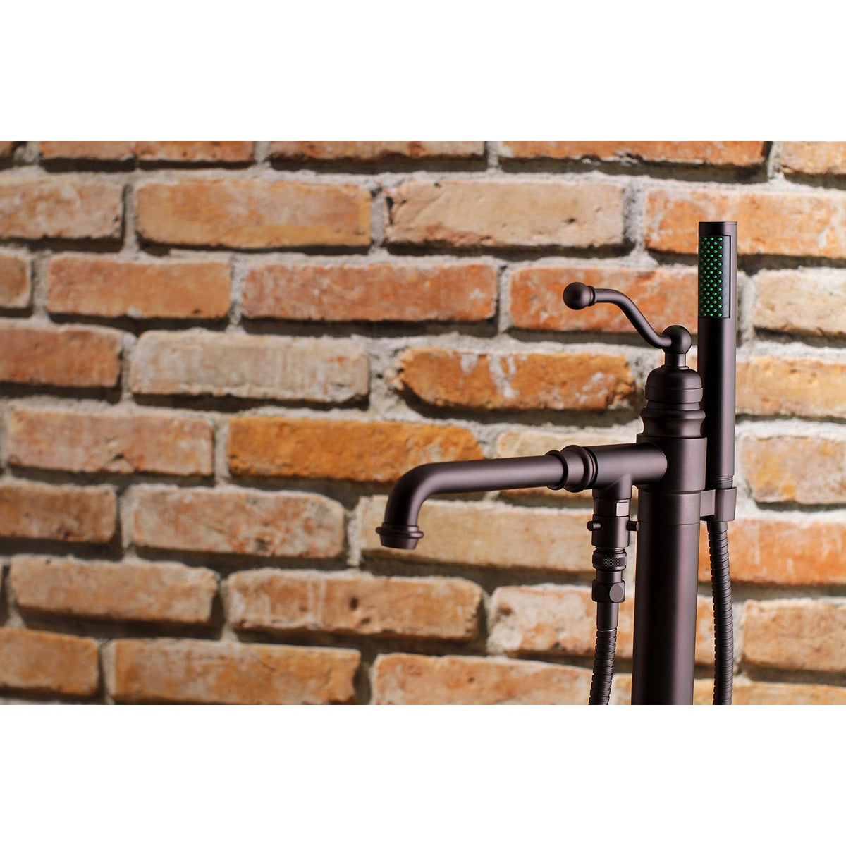 English Country Freestanding Tub Faucet with Hand Shower in Oil Rubbed Bronze