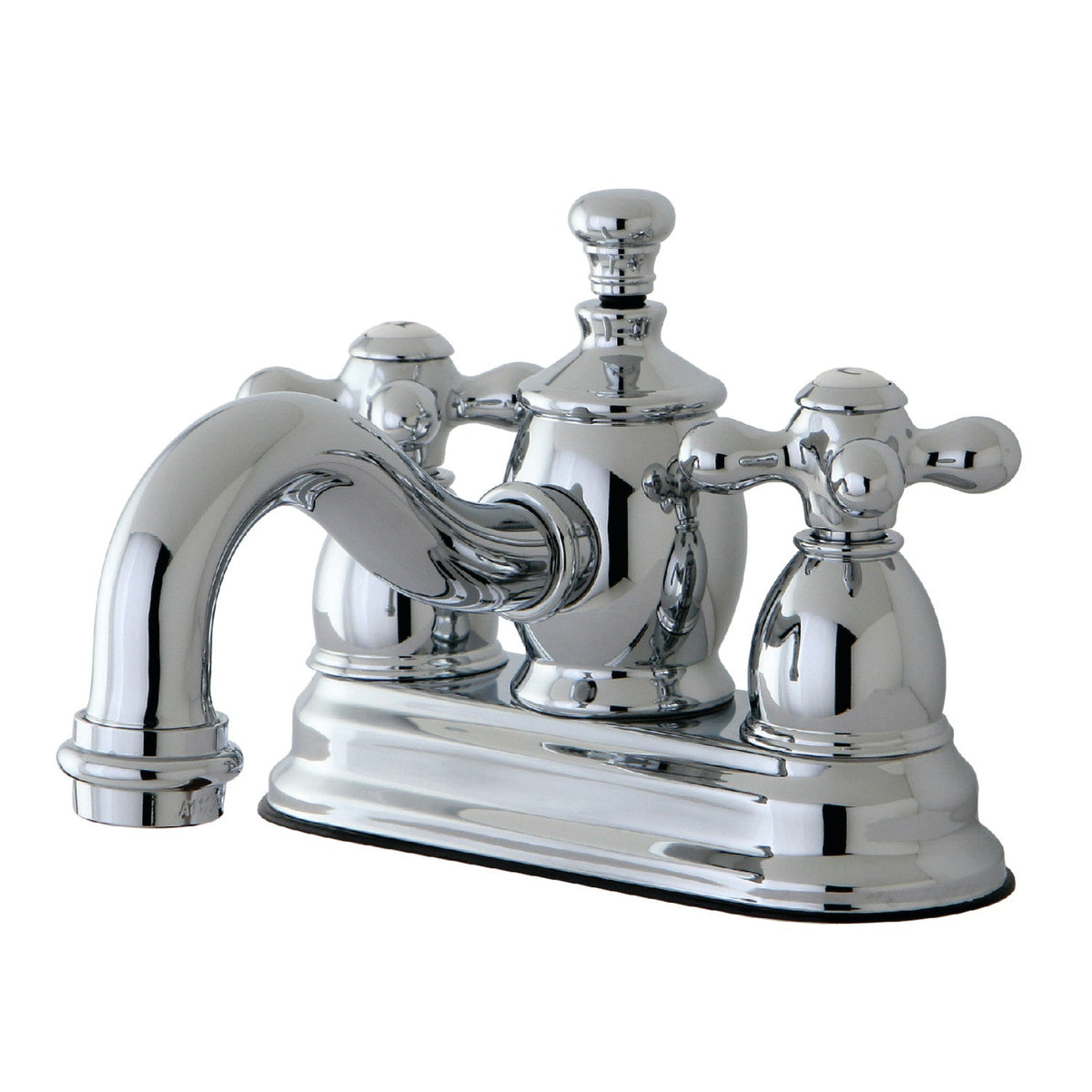 English Country Double-Handle 4" Centerset Bathroom Faucet with Brass Pop-Up in Polished Chrome