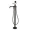 Kingston Brass English Country Freestanding Tub Faucet with Hand Shower, Matte Black (KS7130ABL)