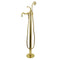 Kingston Brass English Country Freestanding Tub Faucet with Hand Shower, Polished Brass (KS7132ABL)
