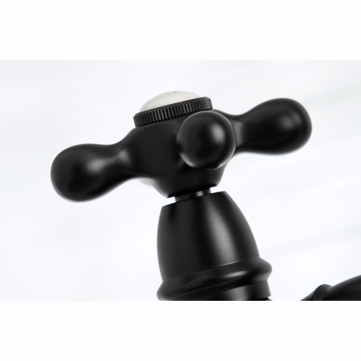 English Country Bridge Kitchen Faucet with Brass Side Sprayer in Matte Black