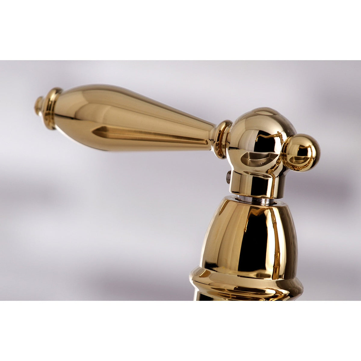 English Country Bridge Kitchen Faucet with Brass Side Sprayer in Polished Brass