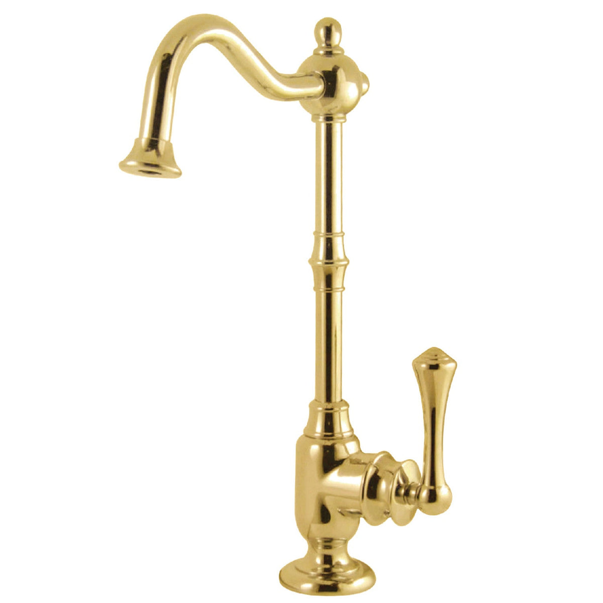 Vintage Single-Handle Water Filtration Faucet in Polished Brass