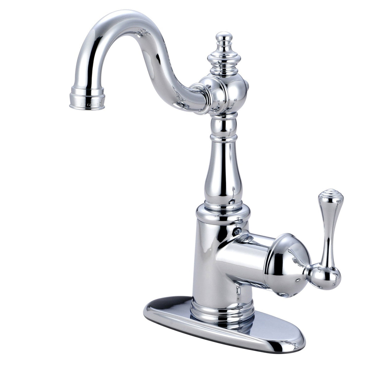 English Vintage Single-Handle Bar Faucet in Polished Chrome