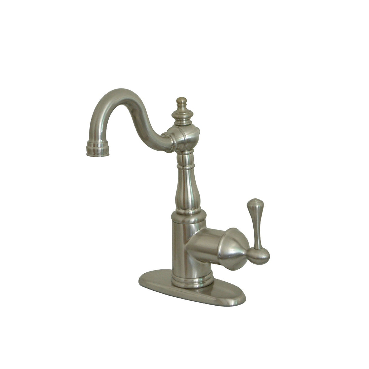English Vintage Single-Handle Bar Faucet in Brushed Nickel