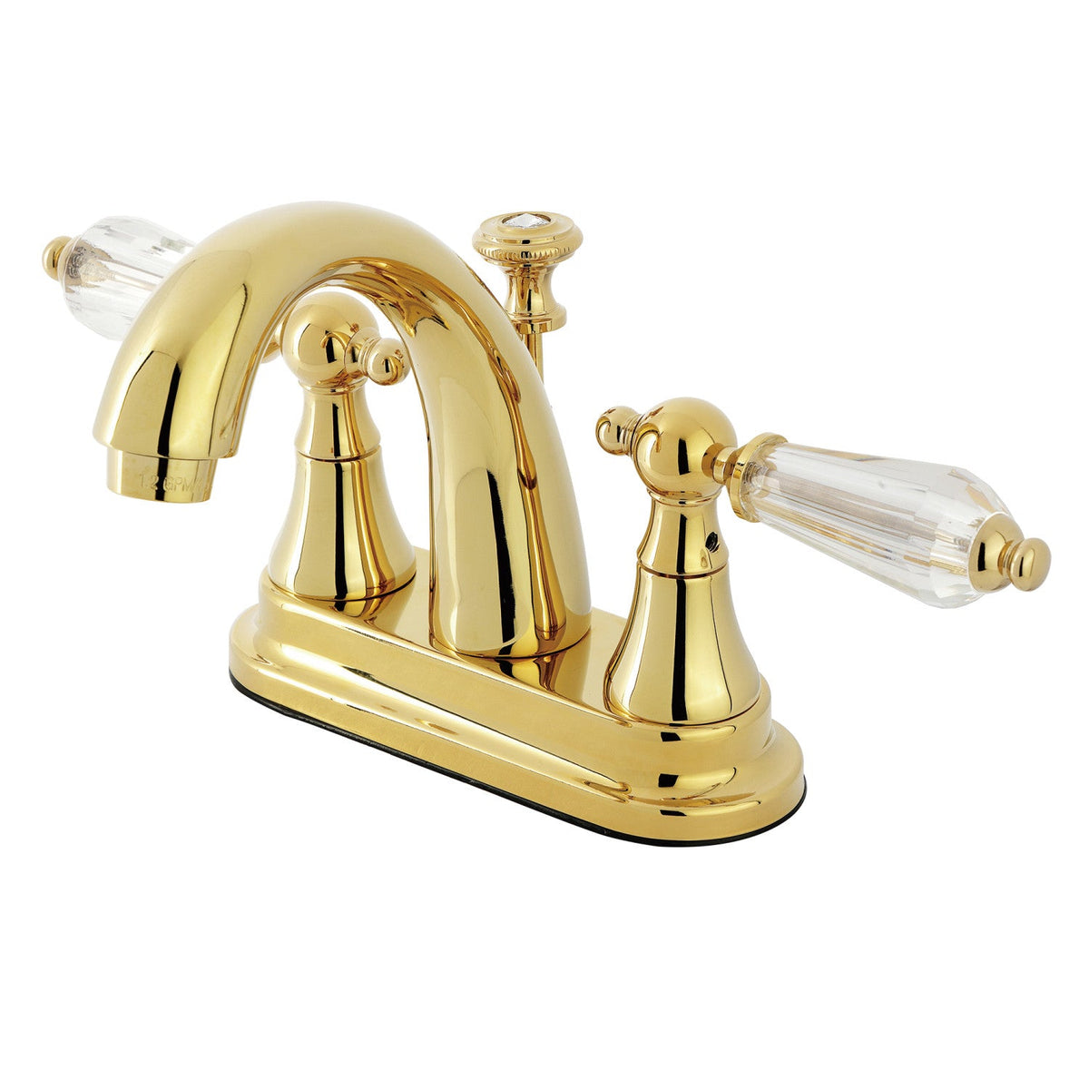 Wilshire Double-Handle 4" Centerset Bathroom Faucet with Brass Pop-Up in Polished Brass