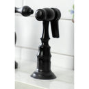 Kingston Brass English Country Bridge Kitchen Faucet with Brass Side Sprayer, Matte Black (KS7750ALBS)
