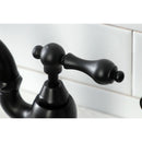 Kingston Brass English Country Bridge Kitchen Faucet with Brass Side Sprayer, Matte Black (KS7750ALBS)
