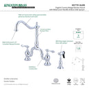 Kingston Brass English Country Bridge Kitchen Faucet with Brass Side Sprayer, Polished Chrome (KS7751ALBS)