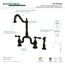 Kingston Brass English Country Bridge Kitchen Faucet with Brass Side Sprayer, Oil Rubbed Bronze (KS7755ALBS)