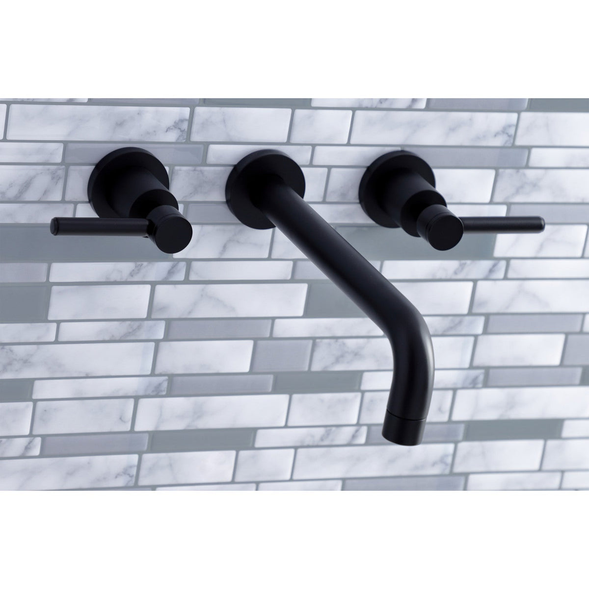 Concord Two-Handle Wall Mount Roman Tub Faucet in Matte Black