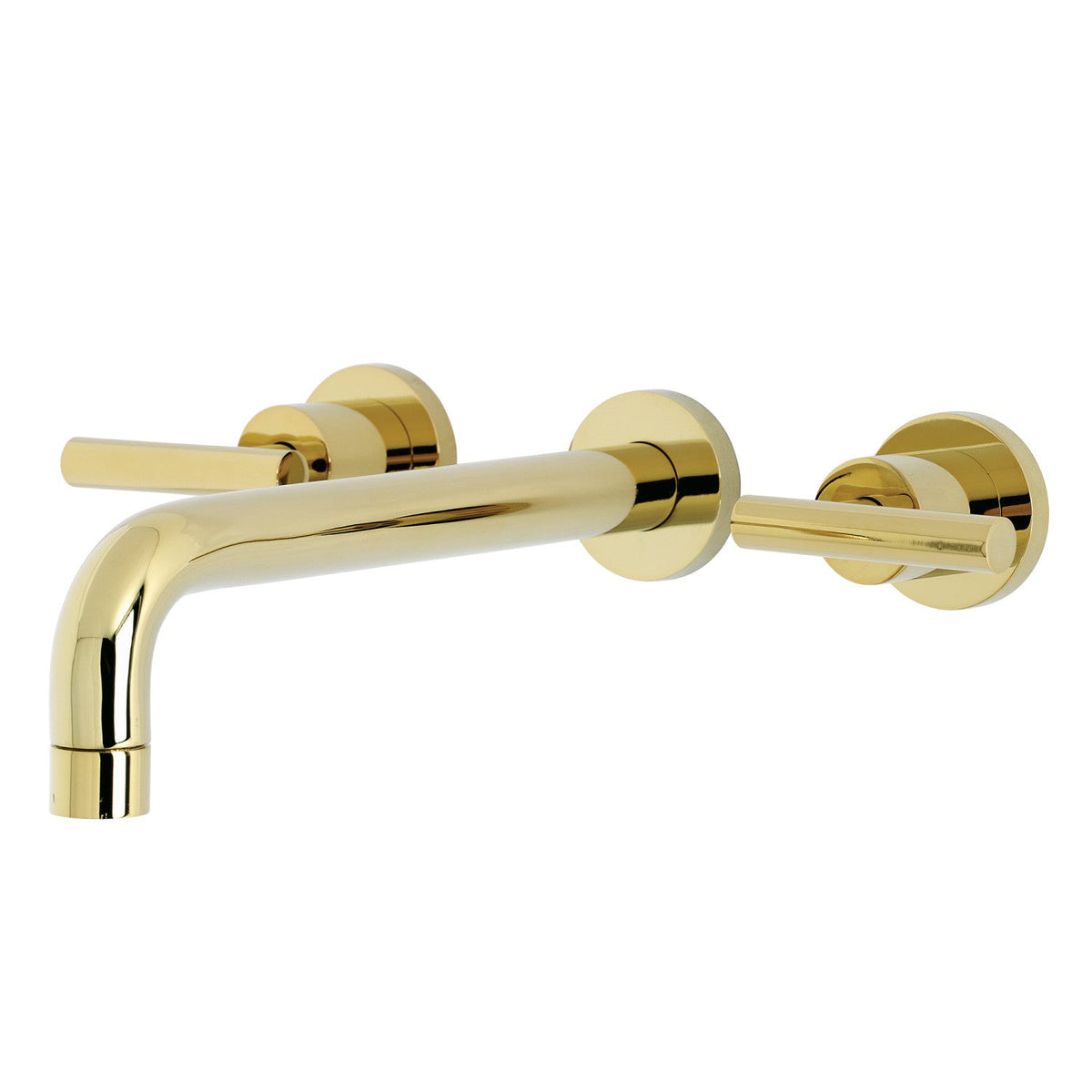 Manhattan Two-Handle Wall Mount Roman Tub Faucet in Polished Brass