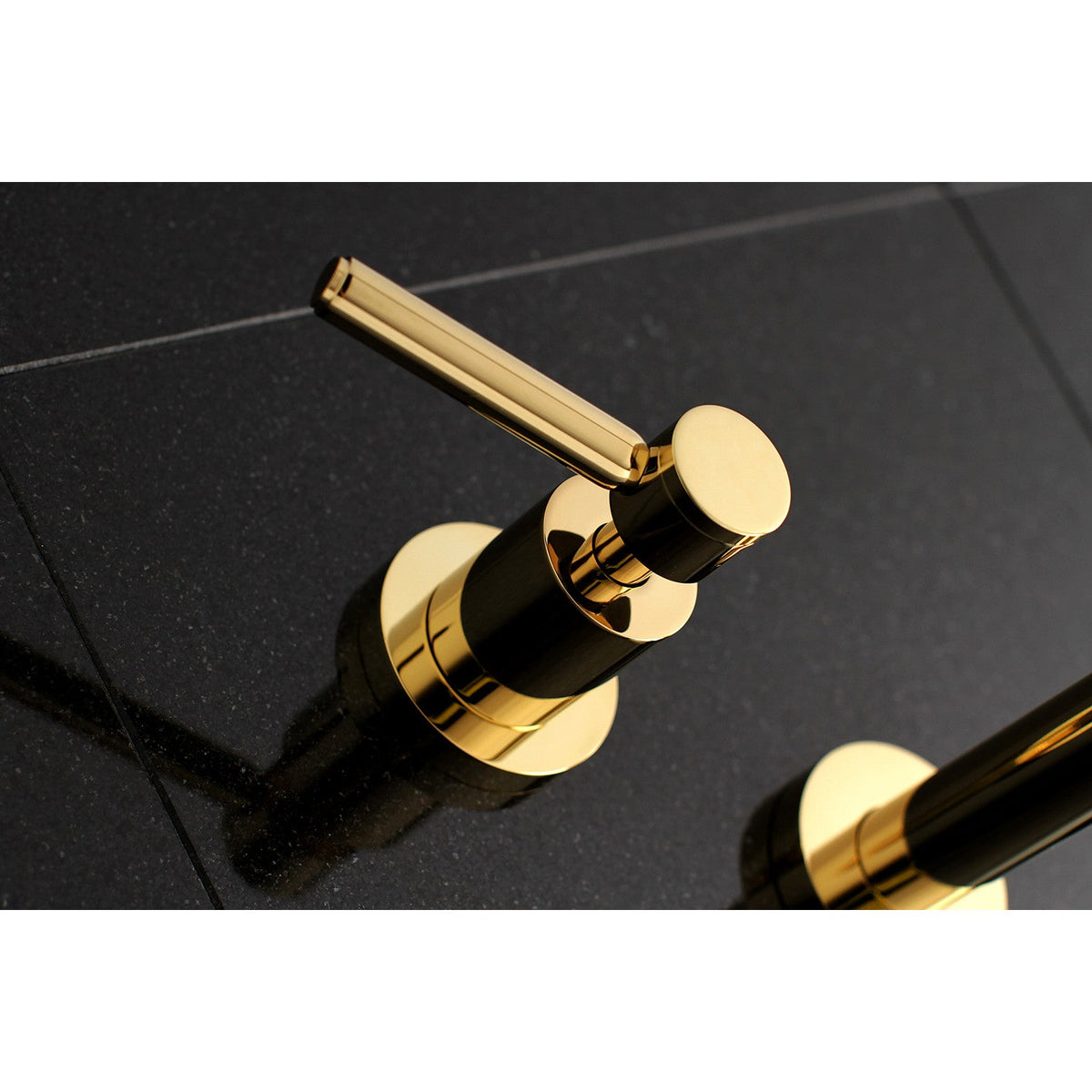 Concord Two-Handle Wall Mount Roman Tub Faucet in Polished Brass