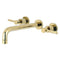 Kingston Brass Concord Two-Handle Wall Mount Roman Tub Faucet, Polished Brass (KS8022DL)