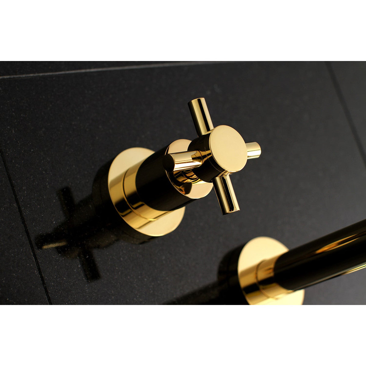 Concord Two-Handle Wall Mount Roman Tub Faucet in Polished Brass