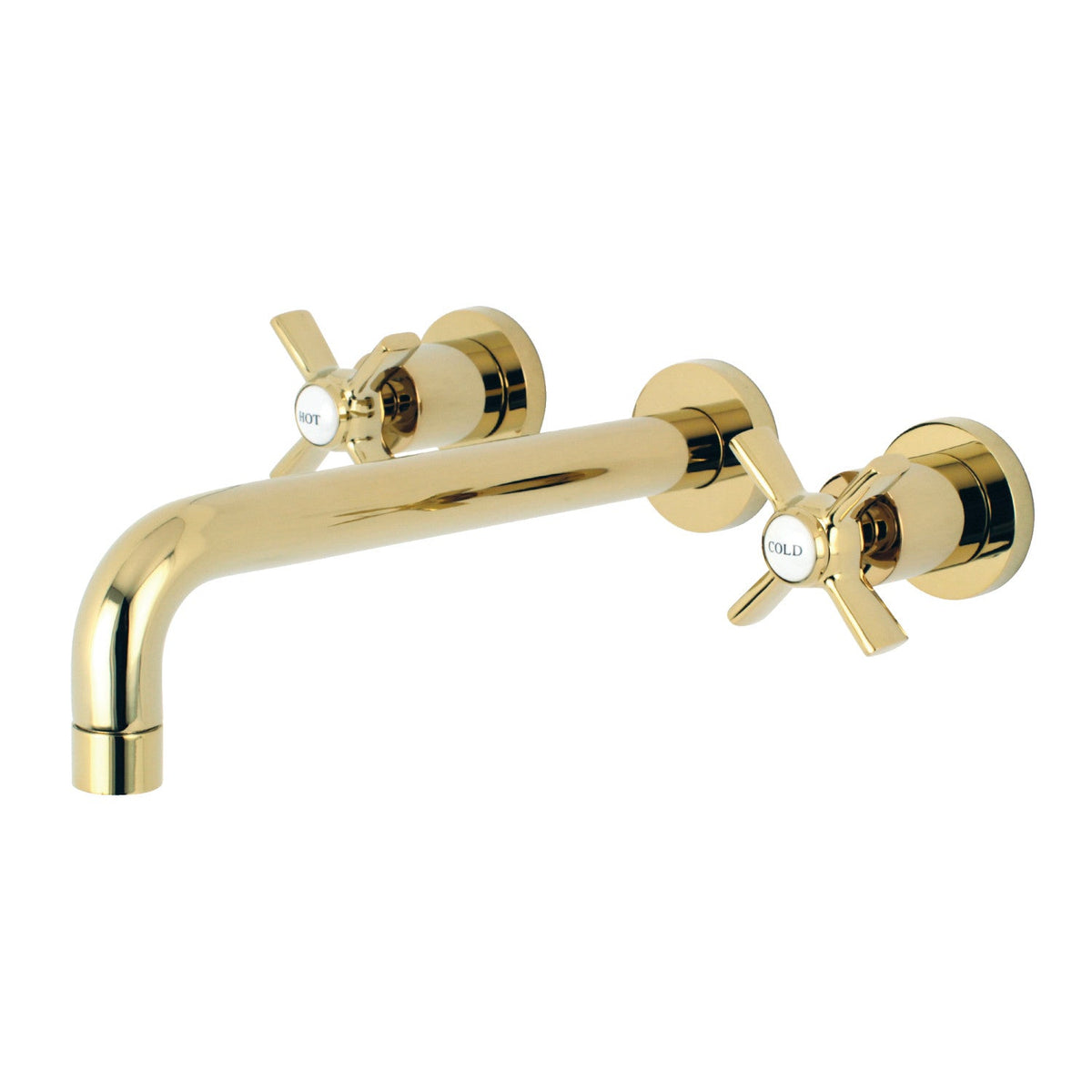 Millennium Two-Handle Wall Mount Roman Tub Faucet in Polished Brass