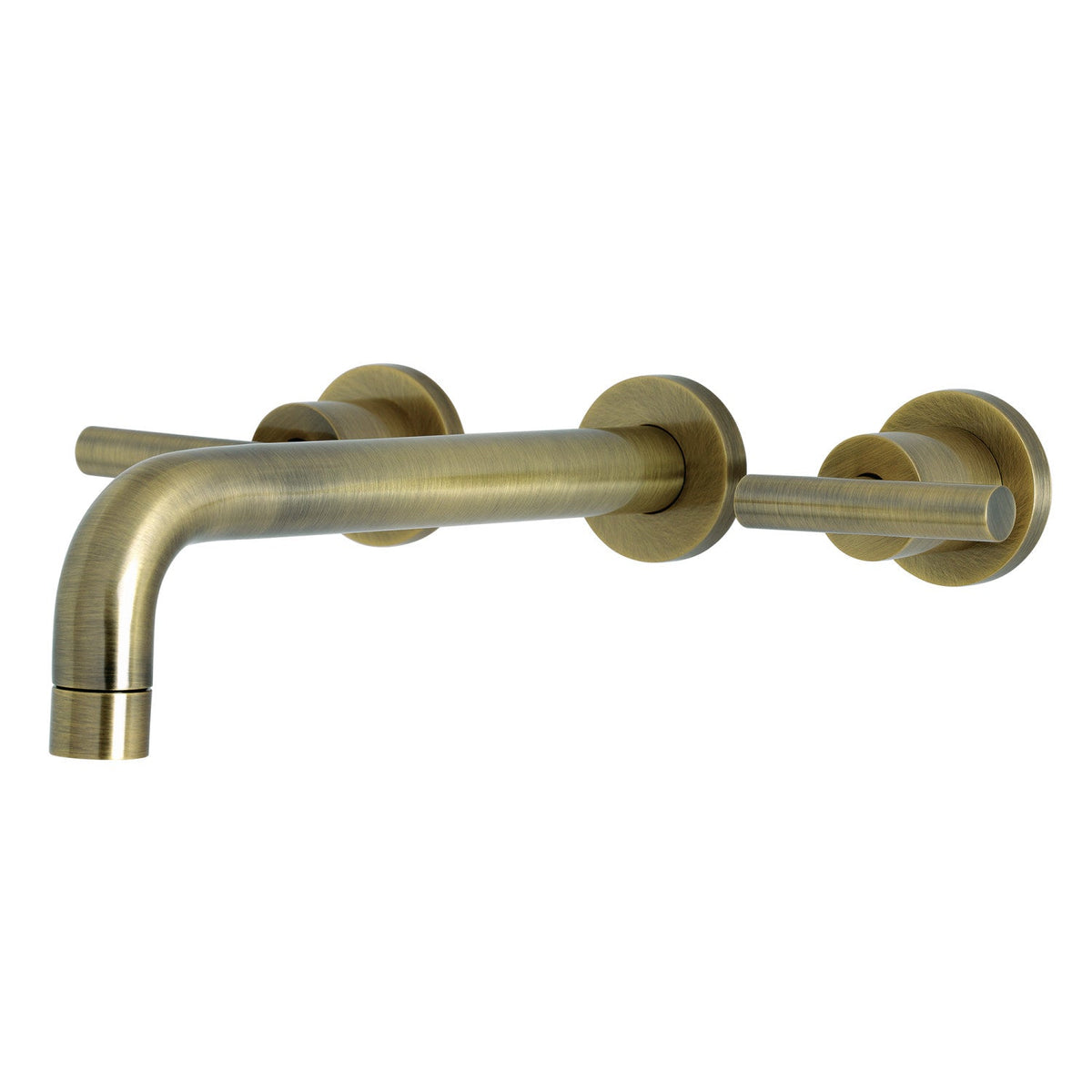 Manhattan Two-Handle Wall Mount Roman Tub Faucet in Antique Brass