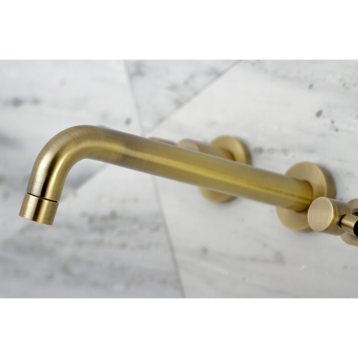 Kaiser Two-Handle Wall Mount Roman Tub Faucet in Antique Brass