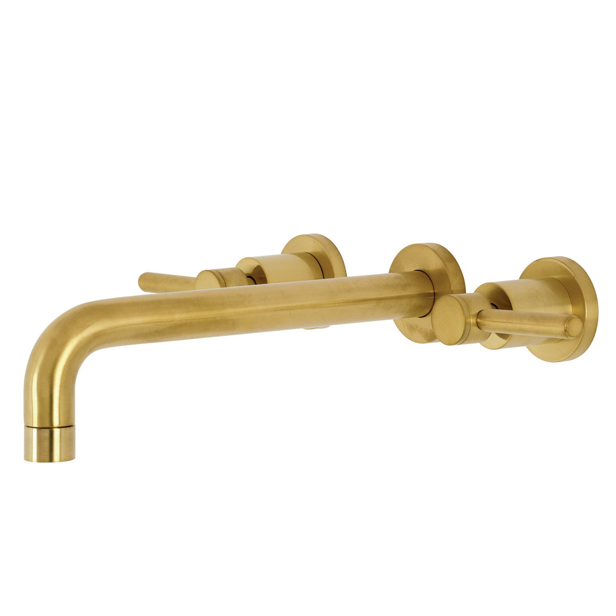Concord Two-Handle Wall Mount Roman Tub Faucet in Brushed Brass