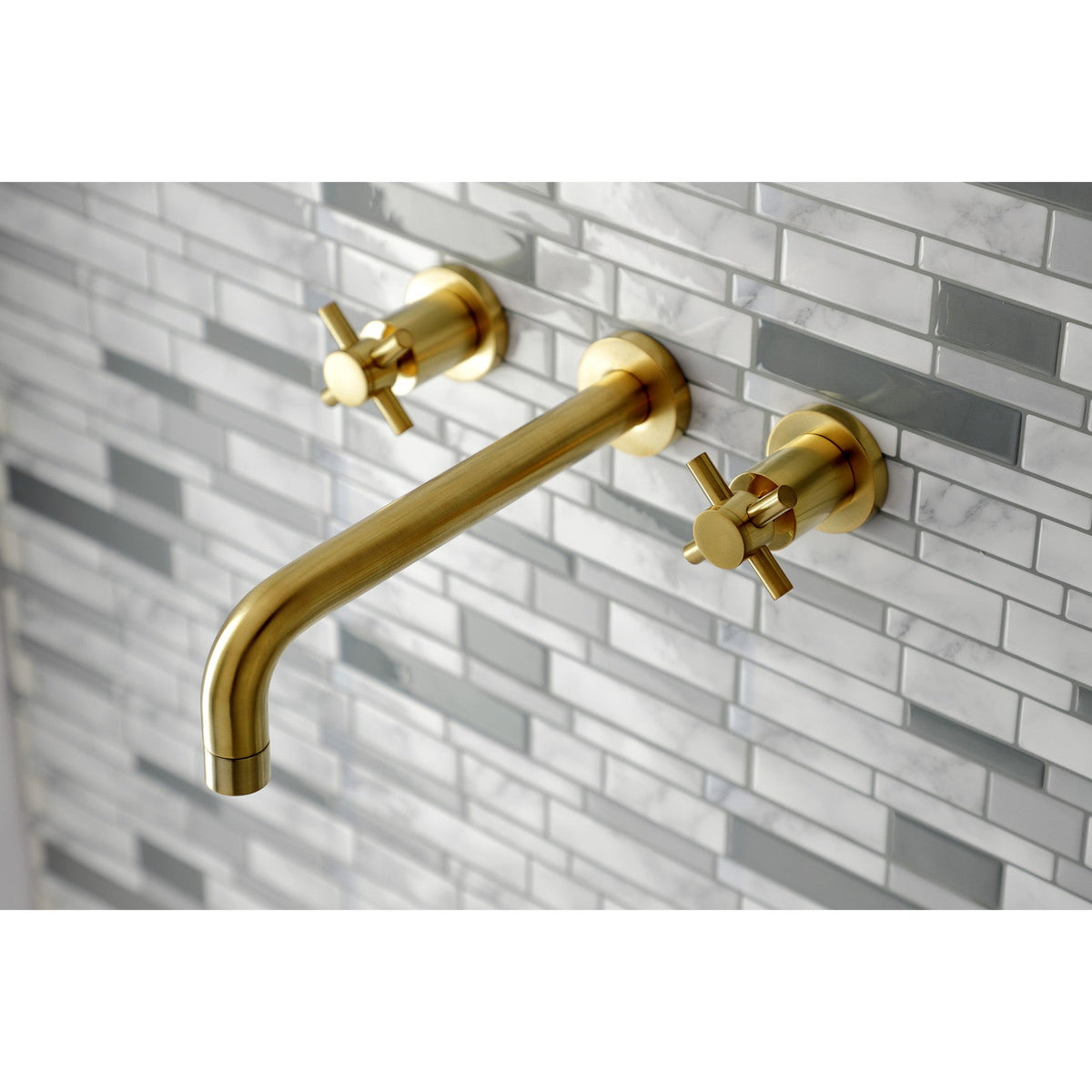 Concord Two-Handle Wall Mount Roman Tub Faucet in Brushed Brass